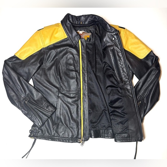 Harley Davidson Women’s Leather Jacket  ELECTRA Perforated w Laces Size- Medium - Picture 5 of 11